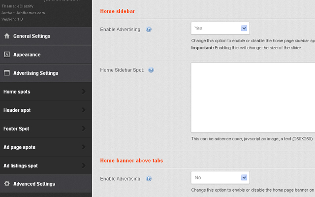 eClassify is packed with 8 new ad spots to monetize your site
