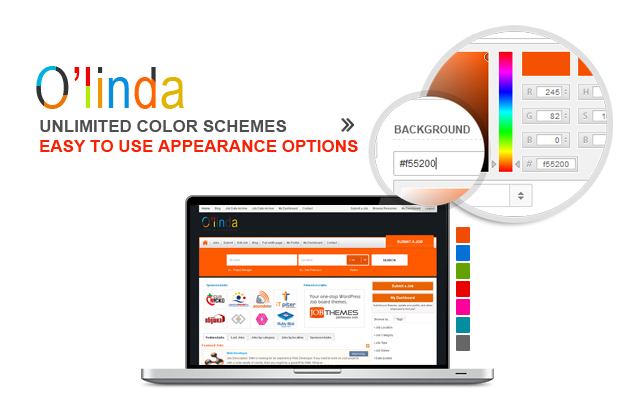 6 Color schemes and unlimited color combinations